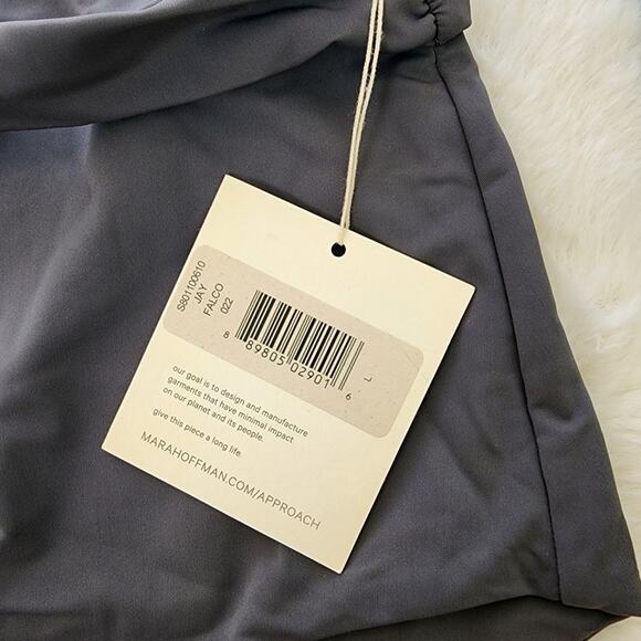 NEW Mara Hoffman Jay High Waist Tie Front Bikini Swim Bottom Falco Gray - Picture 9 of 10